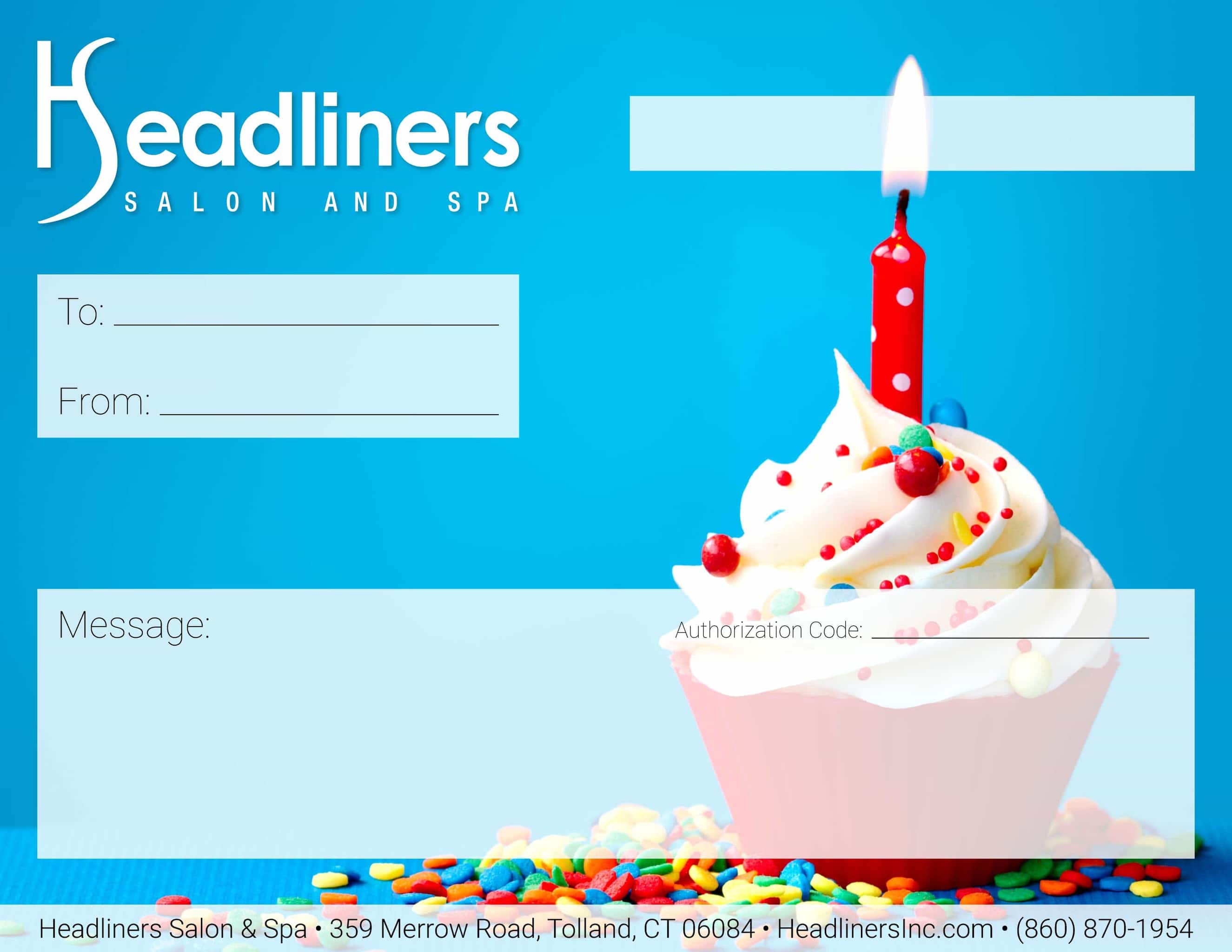 gift certificate cupcake headliners salon spa
