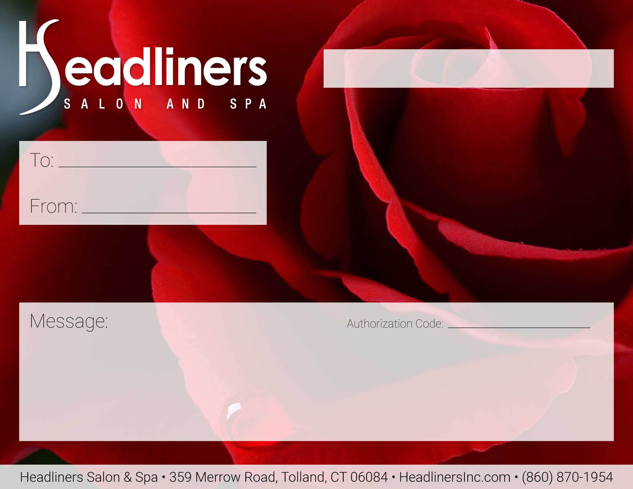 gift certificate rose headliners salon spa